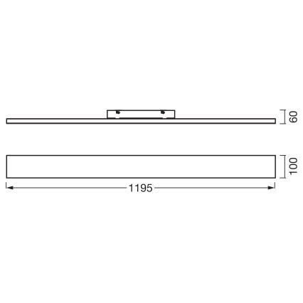 Osram - PLANON paviršinė LED panelė LED/30W/230V 3000K 10x120 cm balta