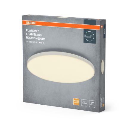 Osram - PLANON prie paviršiaus montuojama LED panelė, 28 W, 230 V, 3000 K, Ø 45 cm, balta