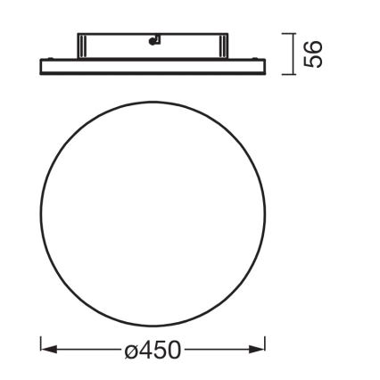 Osram - PLANON prie paviršiaus montuojama LED panelė, 28 W, 230 V, 3000 K, Ø 45 cm, balta