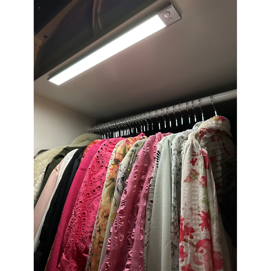 Osram - LINEAR po spintelės LED šviestuvas su judesio ir sutemų jutikliu LED/3,2W/3,7V 500 mAh 3000/4000/6500K 40 cm pilkas