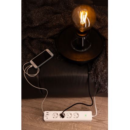 Osram - Prailginimo laidas SMART+ 4Z F tipo + 2xUSB-A + 2xUSB-C Wi-Fi