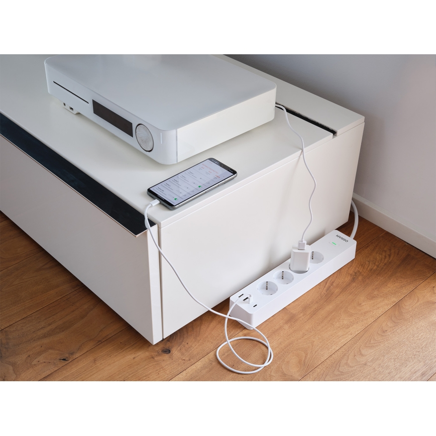 Osram - Prailginimo laidas SMART+ 4Z F tipo + 2xUSB-A + 2xUSB-C Wi-Fi