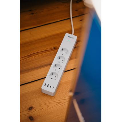 Osram - Prailginimo laidas SMART+ 4Z F tipo + 2xUSB-A + 2xUSB-C Wi-Fi