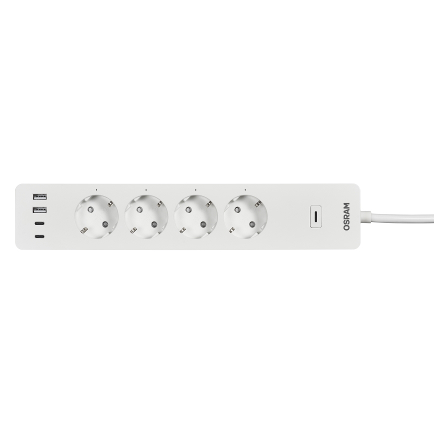 Osram - Prailginimo laidas SMART+ 4Z F tipo + 2xUSB-A + 2xUSB-C Wi-Fi