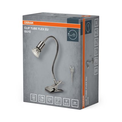 Osram - Prisegama lempa CLIP TUBE FLEX 1xGU10/5W/230V matinis chromas