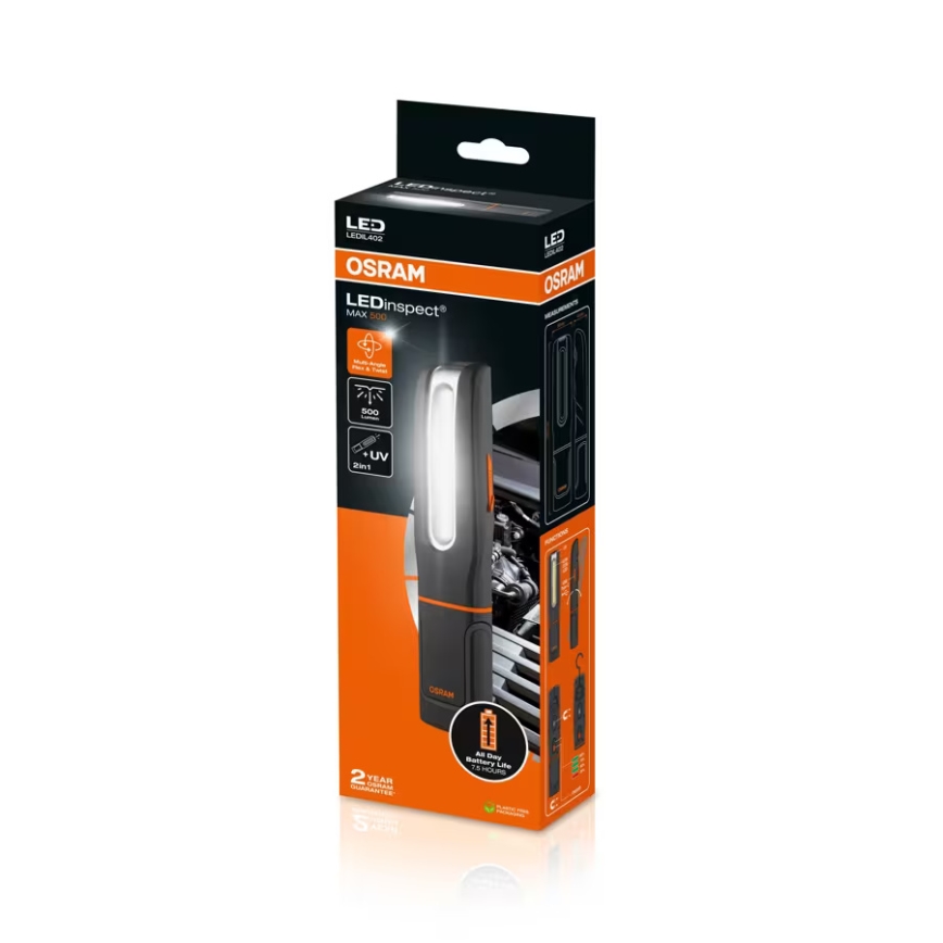 Osram - įkraunamas LED žibintuvėlis su reguliuojamu ryškumu LEDINSPECT MAX500 LED/16W/3,7V IP65 4500 mAh