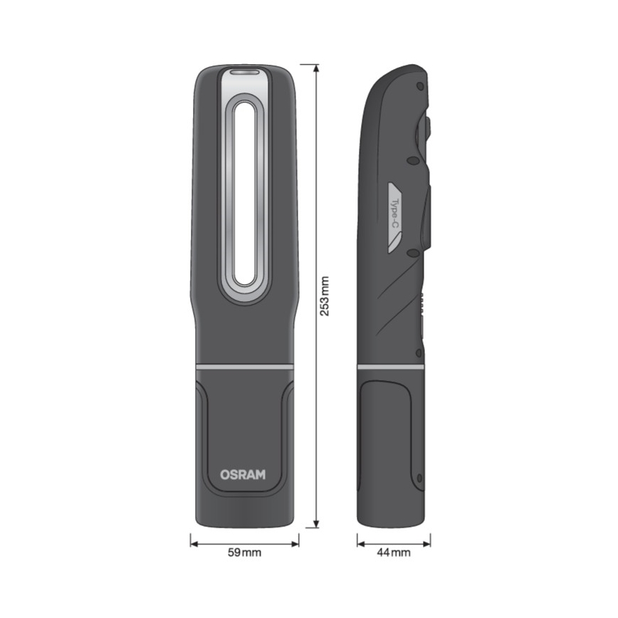 Osram - įkraunamas LED žibintuvėlis su reguliuojamu ryškumu LEDINSPECT MAX500 LED/16W/3,7V IP65 4500 mAh