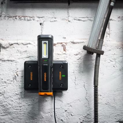 Osram - reguliuojamo ryškumo įkraunama inspekcinė LED lempa LEDINSPECT WIRE-FREE PRO 600 LED/5W/3,7V IP54