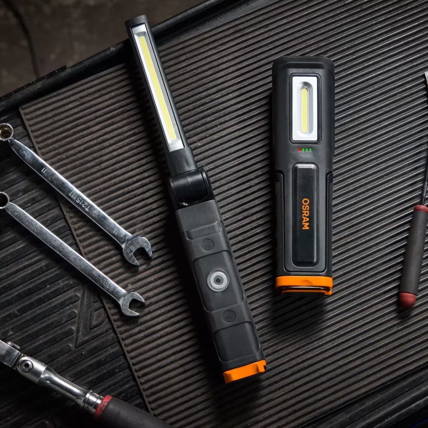 Osram - reguliuojamo ryškumo įkraunama inspekcinė LED lempa LEDINSPECT WIRE-FREE PRO 600 LED/5W/3,7V IP54