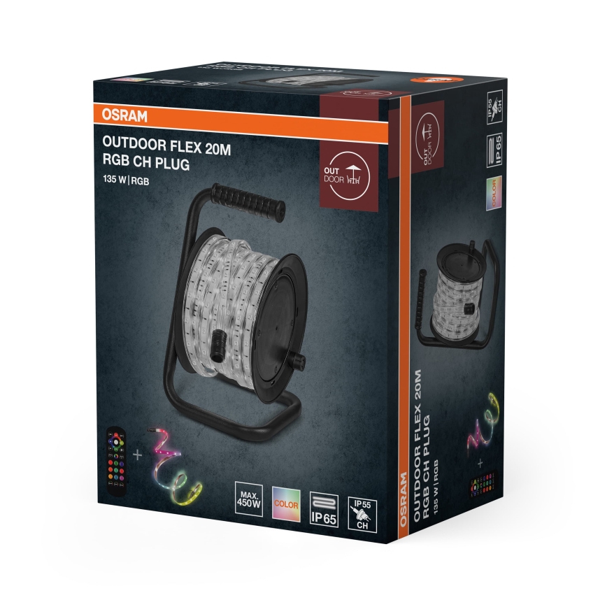 Osram - LED RGB reguliuojama lauko juosta FLEX 20m LED/135W/230V IP65 + nuotolinis valdymas