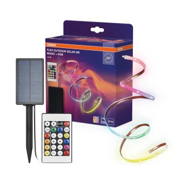 Osram - reguliuojama LED RGBW saulės juosta FLEX MAGIC 5m LED/1,6W/3,7V 2000 mAh IP44 + su nuotolinio valdymo pultu