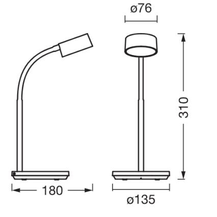 Osram - Reguliuojama LED stalinė lempa OFFICE LINE LED/4,8W/230V 3000/4000/6500K balta