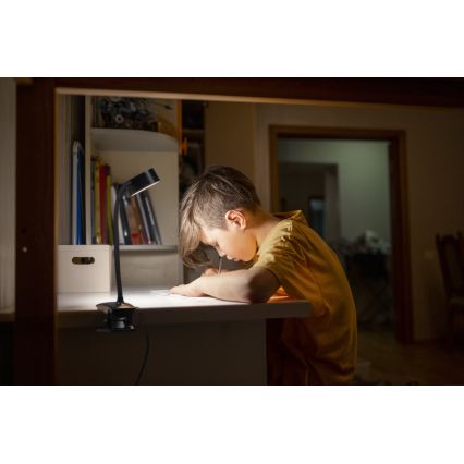 Osram - reguliuojamas LED stalinis šviestuvas su spaustuku OFFICE LINE LED/4,8W/230V 3000/4000/6500K juodas