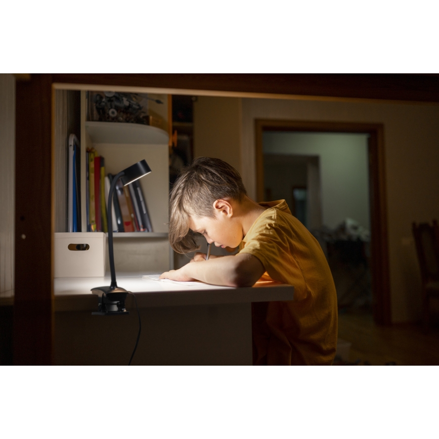 Osram - reguliuojamas LED stalinis šviestuvas su spaustuku OFFICE LINE LED/4,8W/230V 3000/4000/6500K juodas