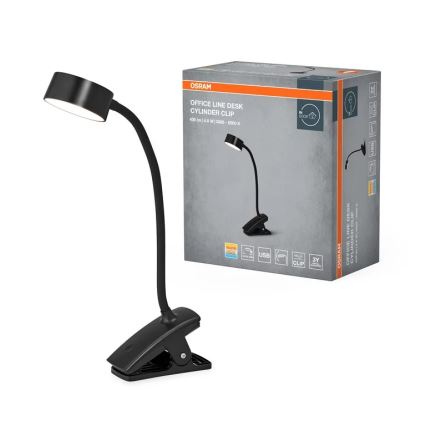 Osram - reguliuojamas LED stalinis šviestuvas su spaustuku OFFICE LINE LED/4,8W/230V 3000/4000/6500K juodas