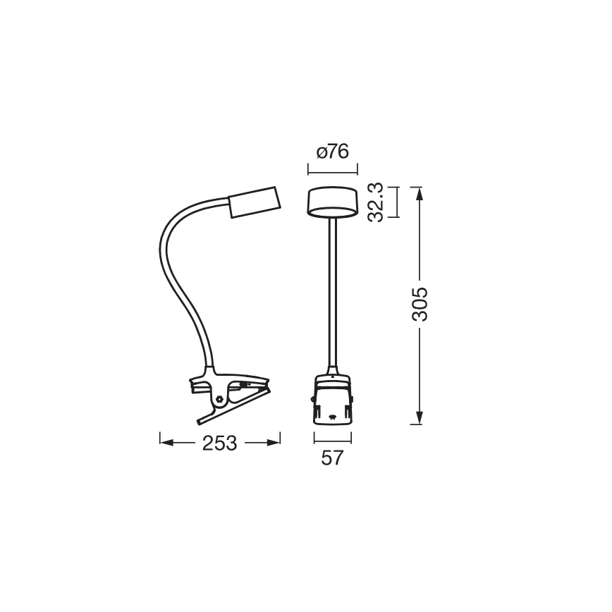 Osram - reguliuojamas LED stalinis šviestuvas su spaustuku OFFICE LINE LED/4,8W/230V 3000/4000/6500K juodas