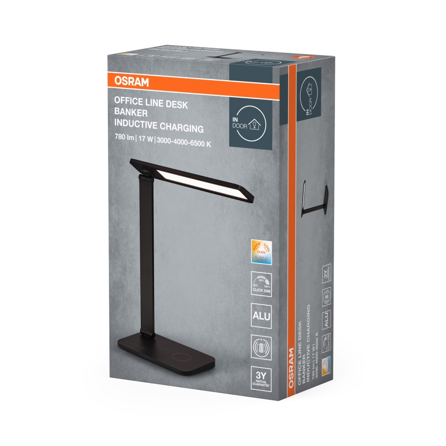 Osram - dimeriuojamas LED stalinis šviestuvas OFFICE LINE LED/17W/230V 3000/4000/6500K juoda