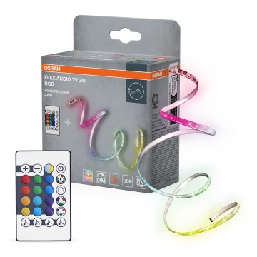 Osram - reguliuojama RGB LED juosta televizoriui FLEX AUDIO 2m LED/3,6W/5V + nuotolinis pultas