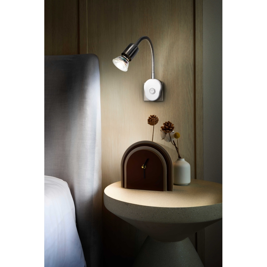 Osram - Reguliuojama sieninė lempa PLUG TUBE FLEX 1xGU10/5W/230V matinis chromas/balta