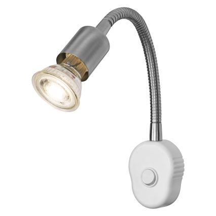 Osram - Reguliuojama sieninė lempa PLUG TUBE FLEX 1xGU10/5W/230V matinis chromas/balta