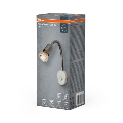 Osram - Reguliuojama sieninė lempa PLUG TUBE FLEX 1xGU10/5W/230V matinis chromas/balta