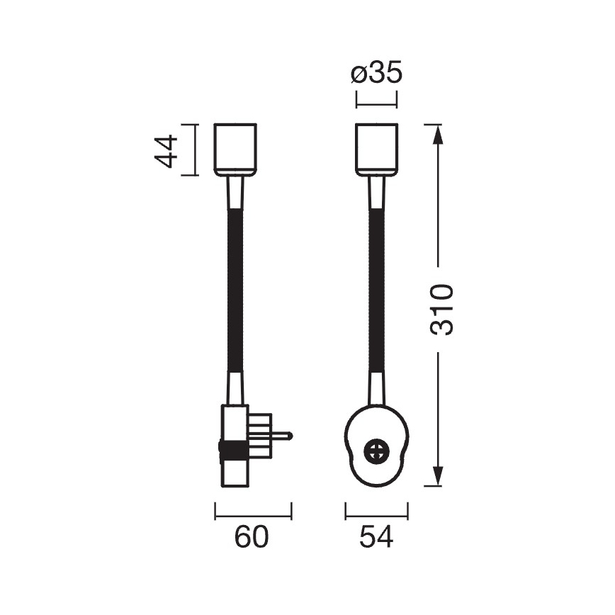 Osram - Reguliuojama sieninė lempa PLUG TUBE FLEX 1xGU10/5W/230V matinis chromas/balta