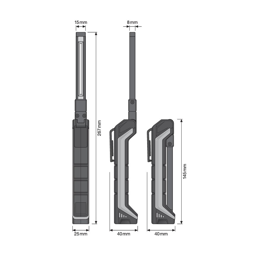 Osram - Įkraunamas reguliuojamo ryškumo LED kišeninis žibintuvėlis LEDINSPECT POCKET200 LED/2W/3,7V IP54