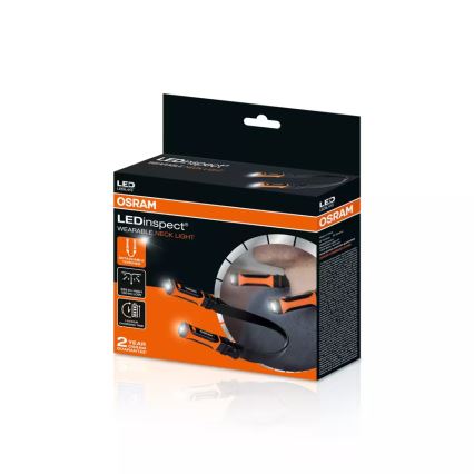 Osram - reguliuojamas įkraunamas kaklo žibintas LEDINSPECT WEARABLE NECKLIGHT LED/1W/3,7V IP54 1000 mAh