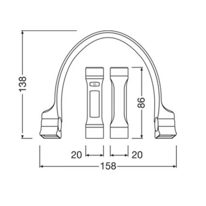 Osram - reguliuojamas įkraunamas kaklo žibintas LEDINSPECT WEARABLE NECKLIGHT LED/1W/3,7V IP54 1000 mAh