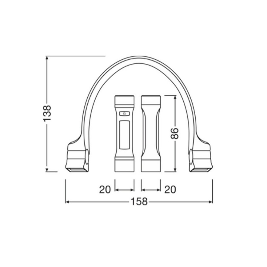 Osram - reguliuojamas įkraunamas kaklo žibintas LEDINSPECT WEARABLE NECKLIGHT LED/1W/3,7V IP54 1000 mAh