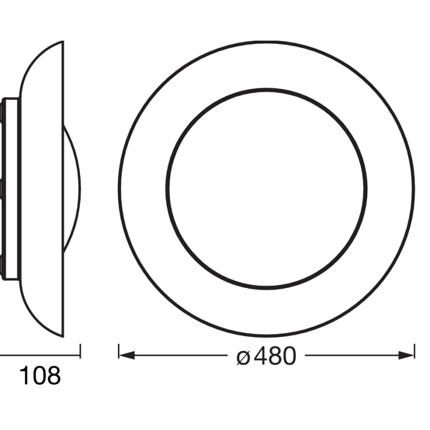 Osram - dimeriuojamas LED lubinis šviestuvas ORBIS PLATE LED/45W/230V, Ø 48 cm, žalia/juoda