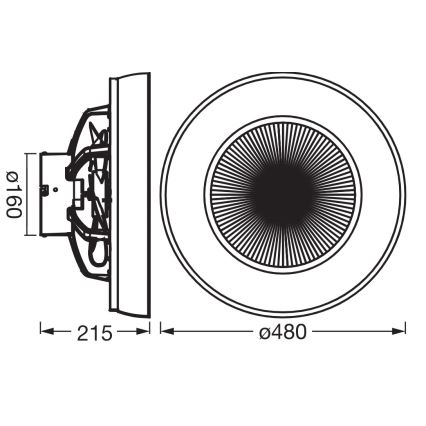 Osram - dimeriuojamas LED lubinis šviestuvas su ventiliatoriumi CEILING FAN LED/49W/230V 2700-6500K balta/auksinė + nuotolinis valdymas