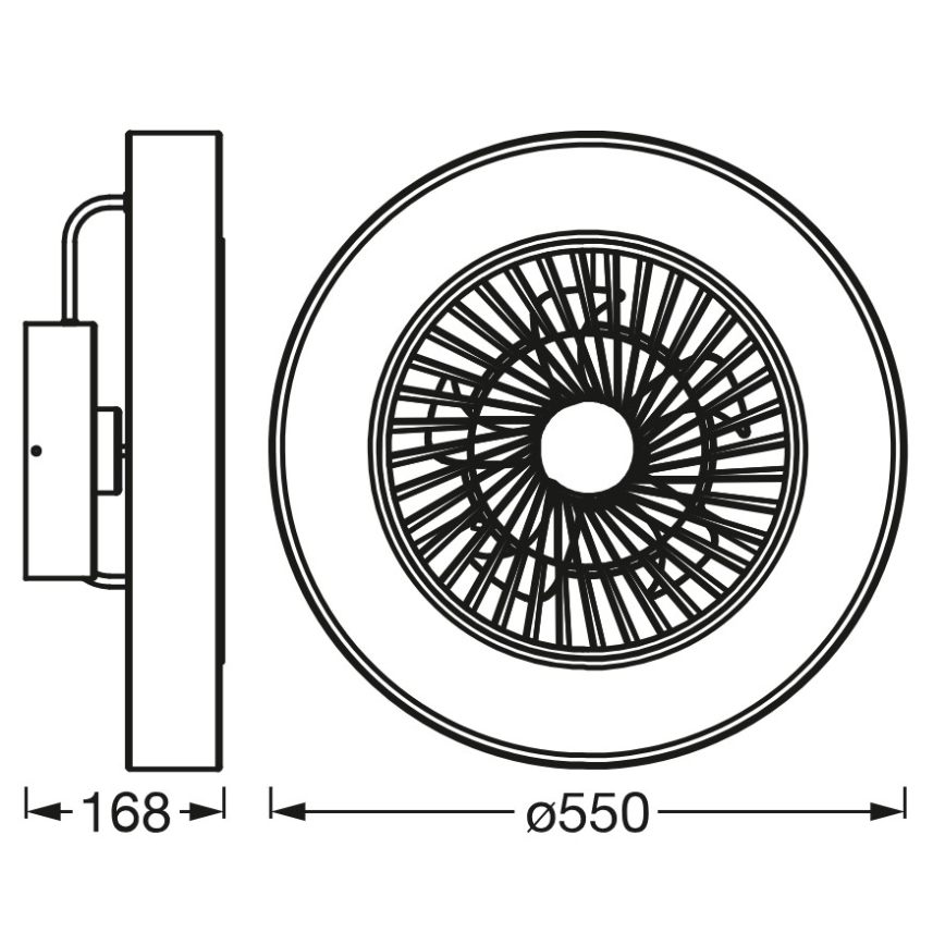 Osram - Reguliuojamas LED lubinis šviestuvas su ventiliatoriumi SMART+ LED/78W/230V 3000-6500K Wi-Fi + nuotolinio valdymo pultas