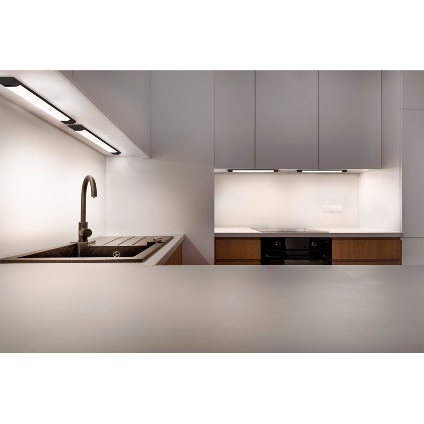 Osram - Dimeriuojamas LED po spintelės šviestuvas su judesio jutikliu LINEAR EDGE LED/8W/230V 3000/4000/6500K 50 cm juodas