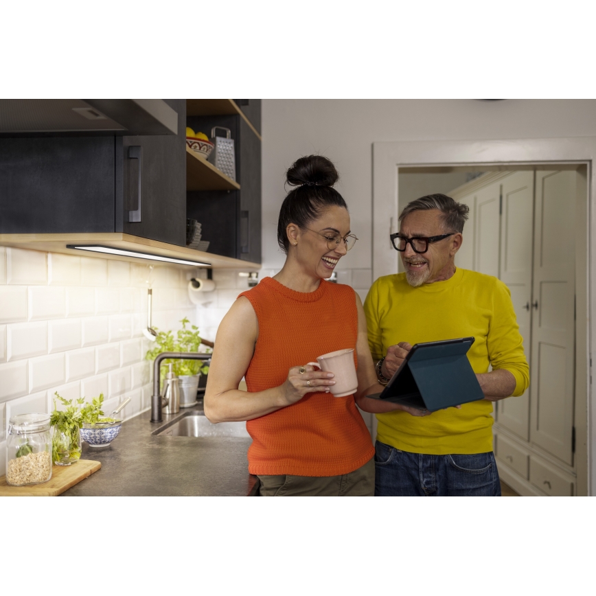 Osram - reguliuojamas LED po spintelės šviestuvas su judesio jutikliu UNDERCABINET LED/5W/230V 3000/4000/6500K 10x30 cm juodas