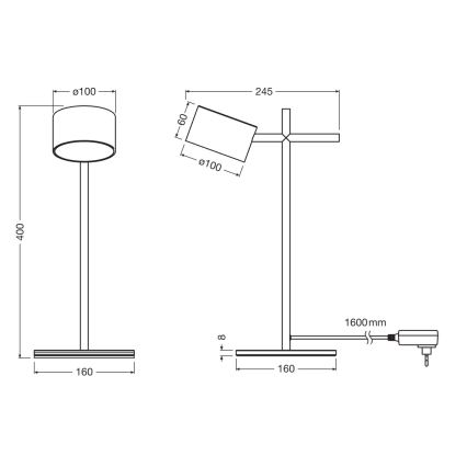 Osram - LED dimeriuojama jutiklinė stalinė lempa DECOR KYOTO LED/12W/230V CRI 90 juoda
