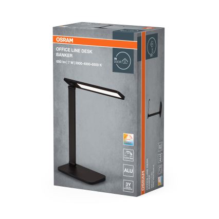 Osram - LED Dimeriuojamas stalinis šviestuvas OFFICE LINE LED/7W/230V 3000/4000/6500K juodas