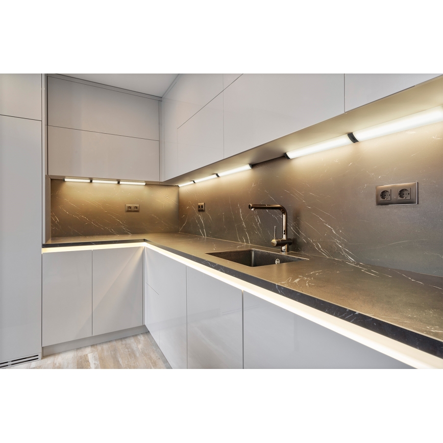 Osram - Reguliuojamas po spintelės montuojamas LED šviestuvas su judesio jutikliu LINEAR ANGLE LED/5W/230V 3000/4000/6500K 35 cm juodas