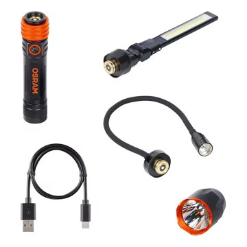 Osram - reguliuojamo ryškumo automobilinė apžiūros LED žibintuvė 3 viename LEDINSPECT LED/5W/5V 4000 mAh