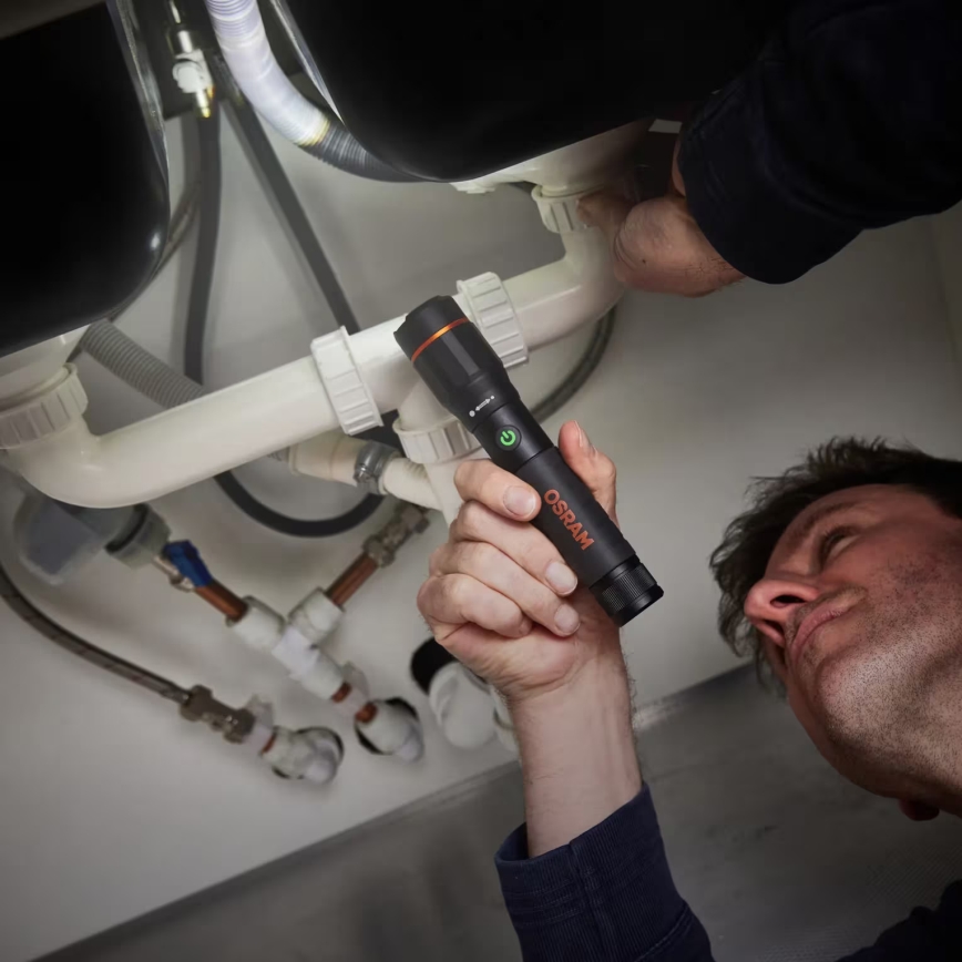 Osram - LED reguliuojamo ryškumo įkraunamas žibintuvėlis LEDINSPECT PRO TORCH 1200 LED/13W/3,6V 4000 mAh IP44