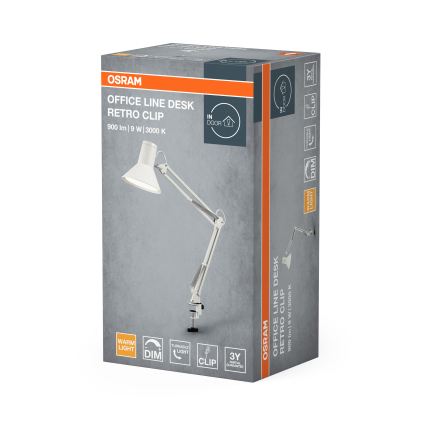 Osram - reguliuojamo ryškumo stalinis šviestuvas su spaustuku OFFICE LINE LED/9W/230V 3000K balta