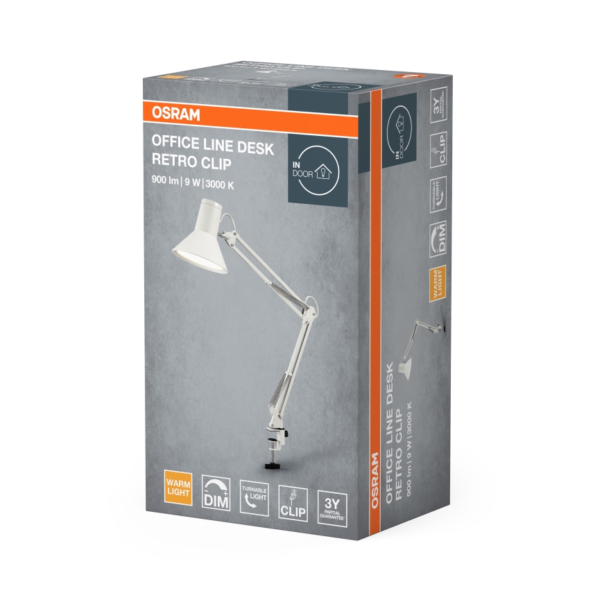 Osram - reguliuojamo ryškumo stalinis šviestuvas su spaustuku OFFICE LINE LED/9W/230V 3000K balta