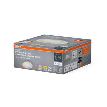 Osram - LED RGB dimeriuojamas įleidžiamas šviestuvas SMART+ DOWNLIGHT LED/12W/230V 3000-6500K Wi-Fi