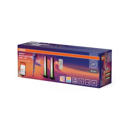 Osram - KOMPLEKTAS 2x LED RGBW dimeriuojamas stalinis šviestuvas MOOD LIGHT LED/4W/230V 2700-6500K Wi-Fi + nuotolinio valdymo pultas