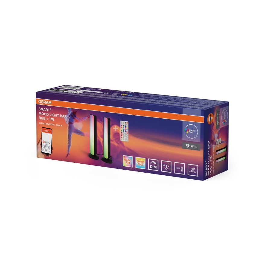 Osram - KOMPLEKTAS 2x LED RGBW dimeriuojamas stalinis šviestuvas MOOD LIGHT LED/4W/230V 2700-6500K Wi-Fi + nuotolinio valdymo pultas