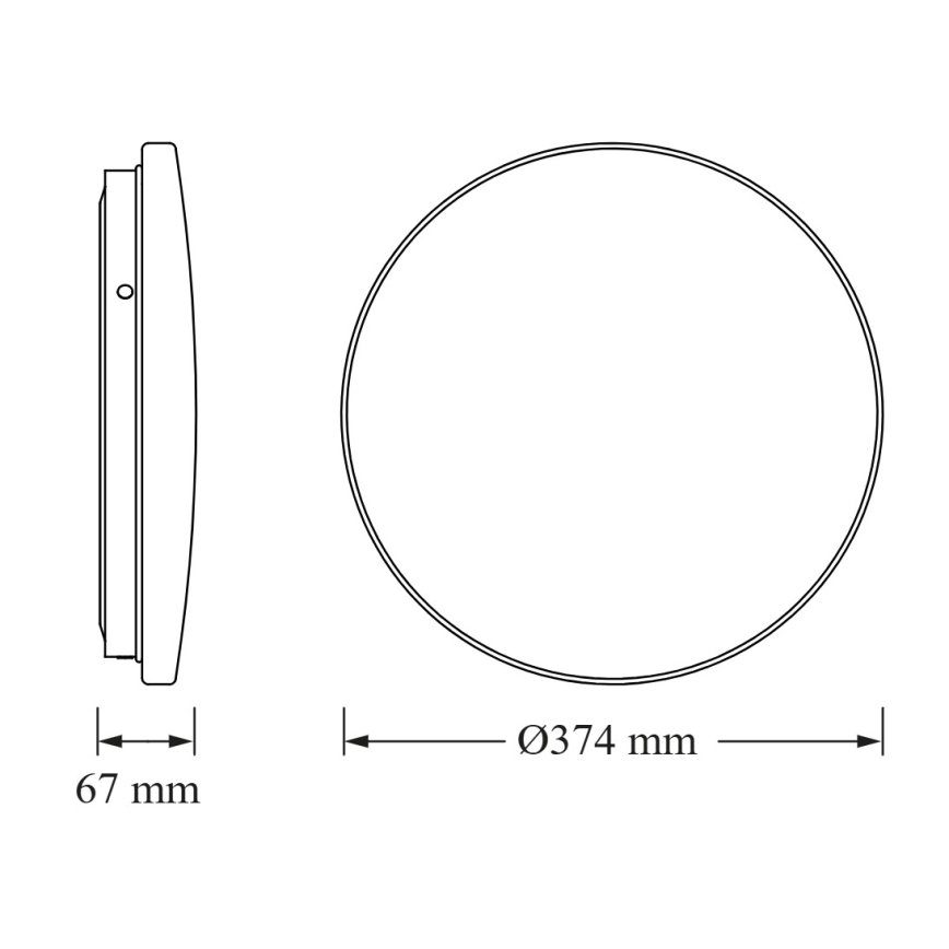 Osram - LED lubinis šviestuvas su sutemų jutikliu ROUND, 24 W, 230 V, skersmuo 37 cm
