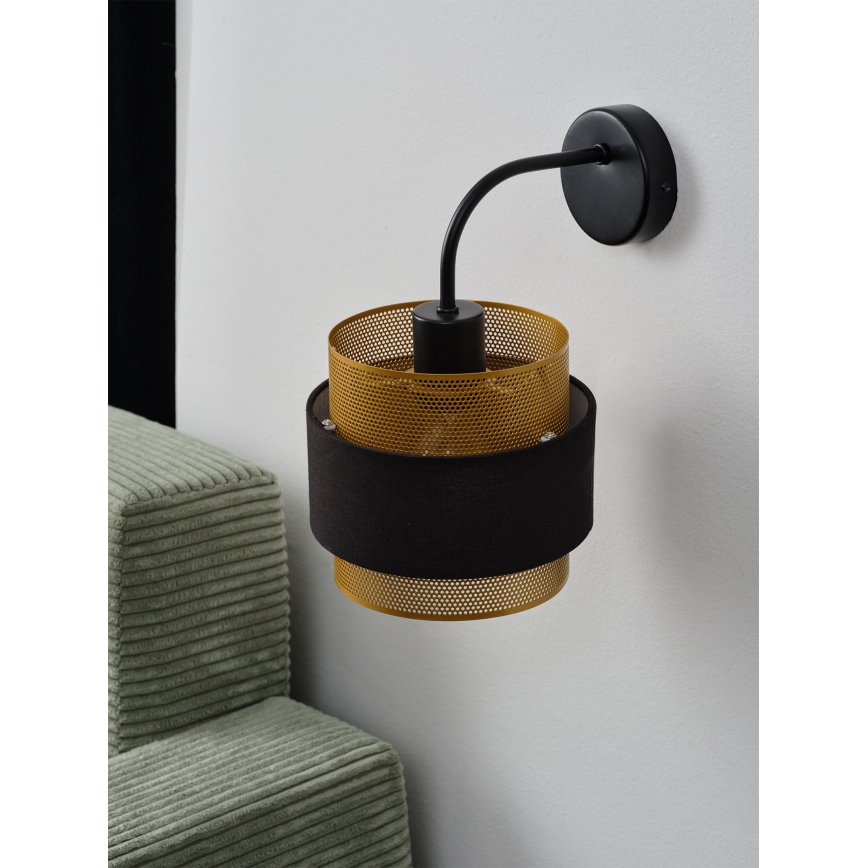Osram - Sieninis šviestuvas DECOR HORNET 1xE27/10W/230V juodas/auksinis