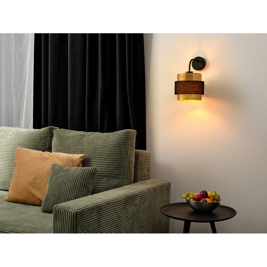 Osram - Sieninis šviestuvas DECOR HORNET 1xE27/10W/230V juodas/auksinis