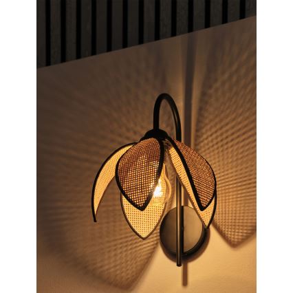 Osram - Sieninis šviestuvas DECOR RATTAN 1xE27/15W/230V smėlio/juoda
