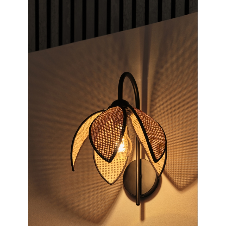 Osram - Sieninis šviestuvas DECOR RATTAN 1xE27/15W/230V smėlio/juoda